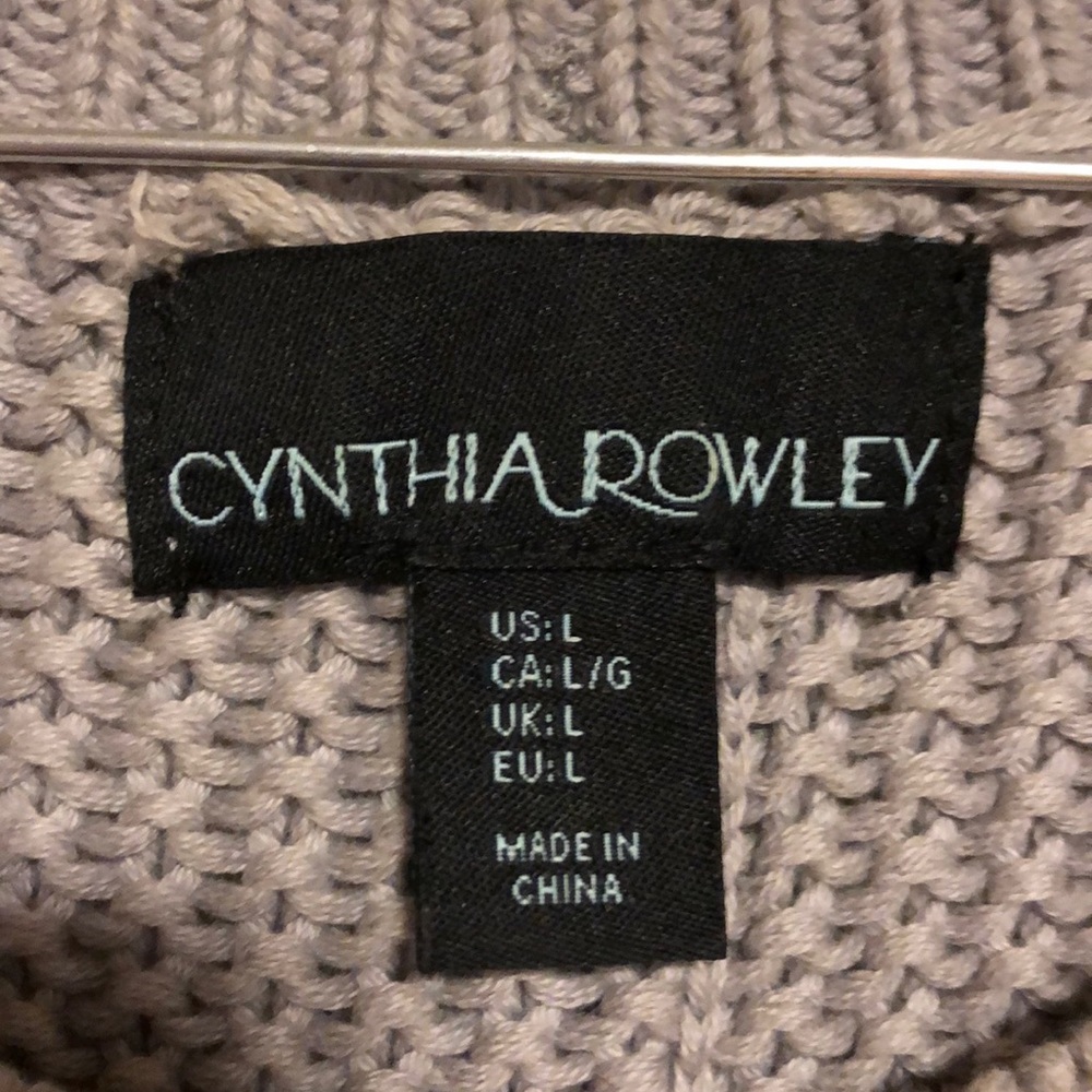 Grey Cynthia Rowley Cable Knit Sweater - Picture 2 of 4